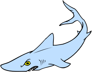 Shark with Yellow Eyes Clipart - Stunning Ocean Predator Imagery