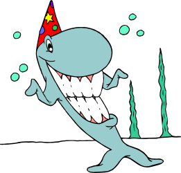 Cartoon Shark with Party Hat - Fun Clipart Collection