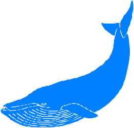 Whale Clipart with a Blue Tail - Perfect for Your Ocean-Themed Projects
