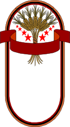 Wheat Shield Clipart with Decorative Ribbons and Plant Borders