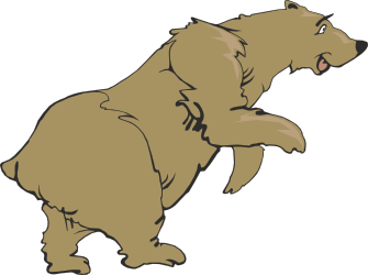 Brown Bear Standing Up with Paws - Engaging Clipart for Nature Themes