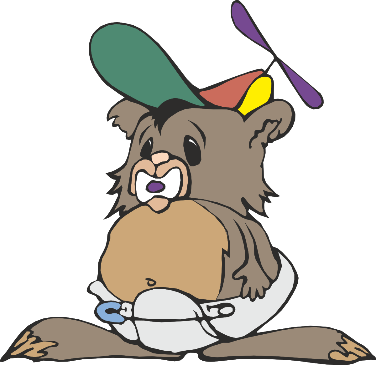 Bear in a Hat and Tie Clipart for Fun Designs