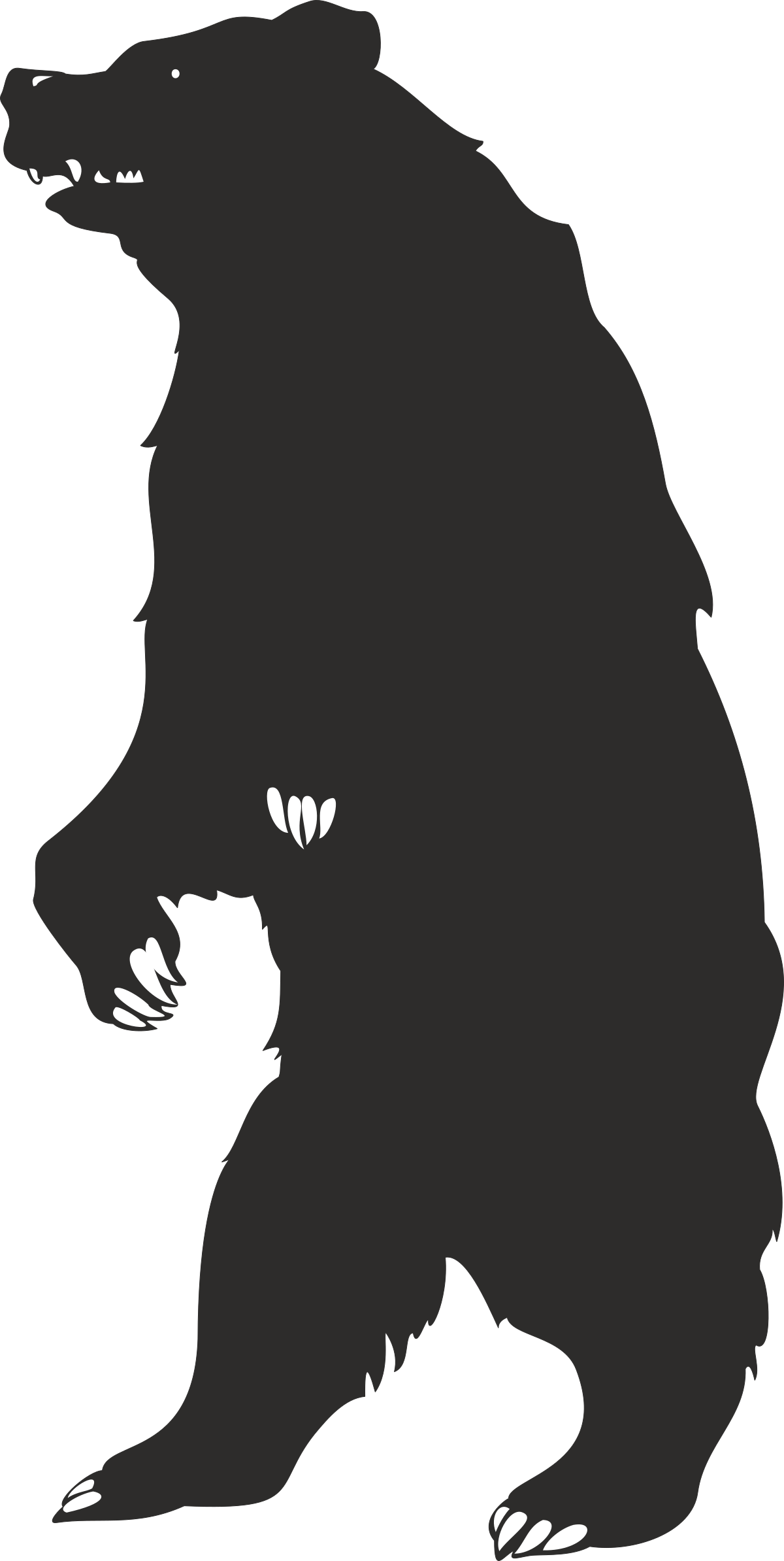 Black Bear Silhouette Clipart Against Dark Background