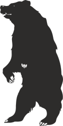 Black Bear Silhouette Clipart Against Dark Background