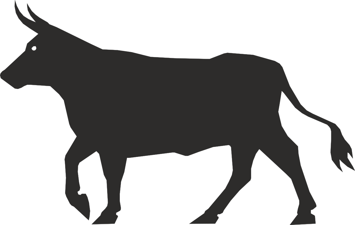 Bull Silhouette Clipart - Stunning Black and White Design