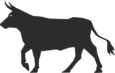 Bull Silhouette Clipart - Stunning Black and White Design
