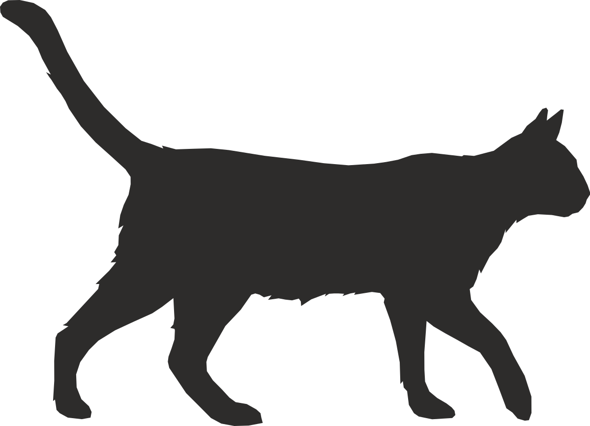 Black Cat Silhouette on White Background - Perfect Clipart for Halloween & More