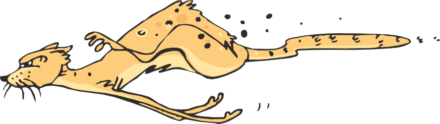 Running and Jumping Cat Clipart for Playful Designs