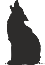 Wolf Silhouette Clipart: Majestic Wolf Sitting Down