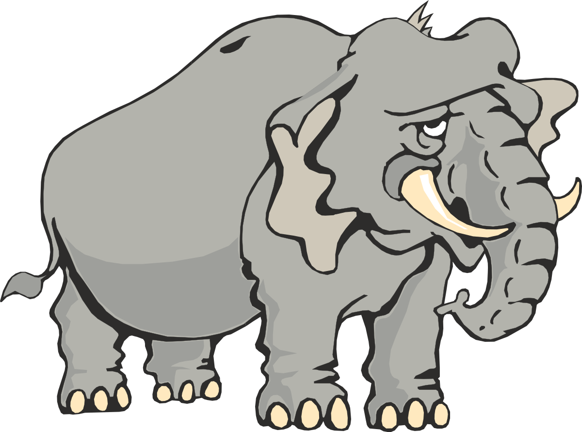 an elephant with a big tuff clip art png transparent Elephant with Big Tuff Clipart - Playful and Fun Designs