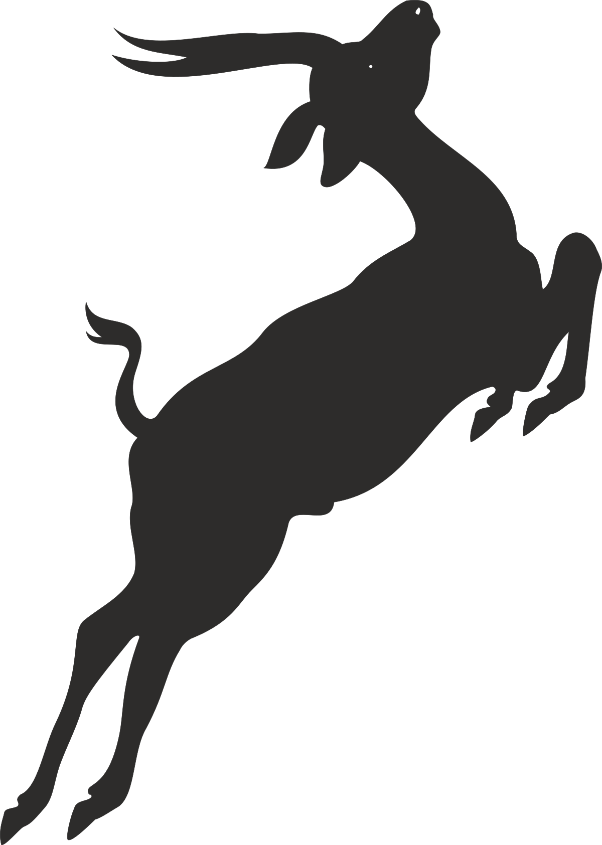 Black and White Goat Silhouette Clipart for Versatile Use