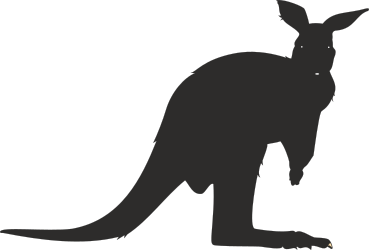 Kangaroo Silhouette on Black Background - Stunning Clipart for Your Projects