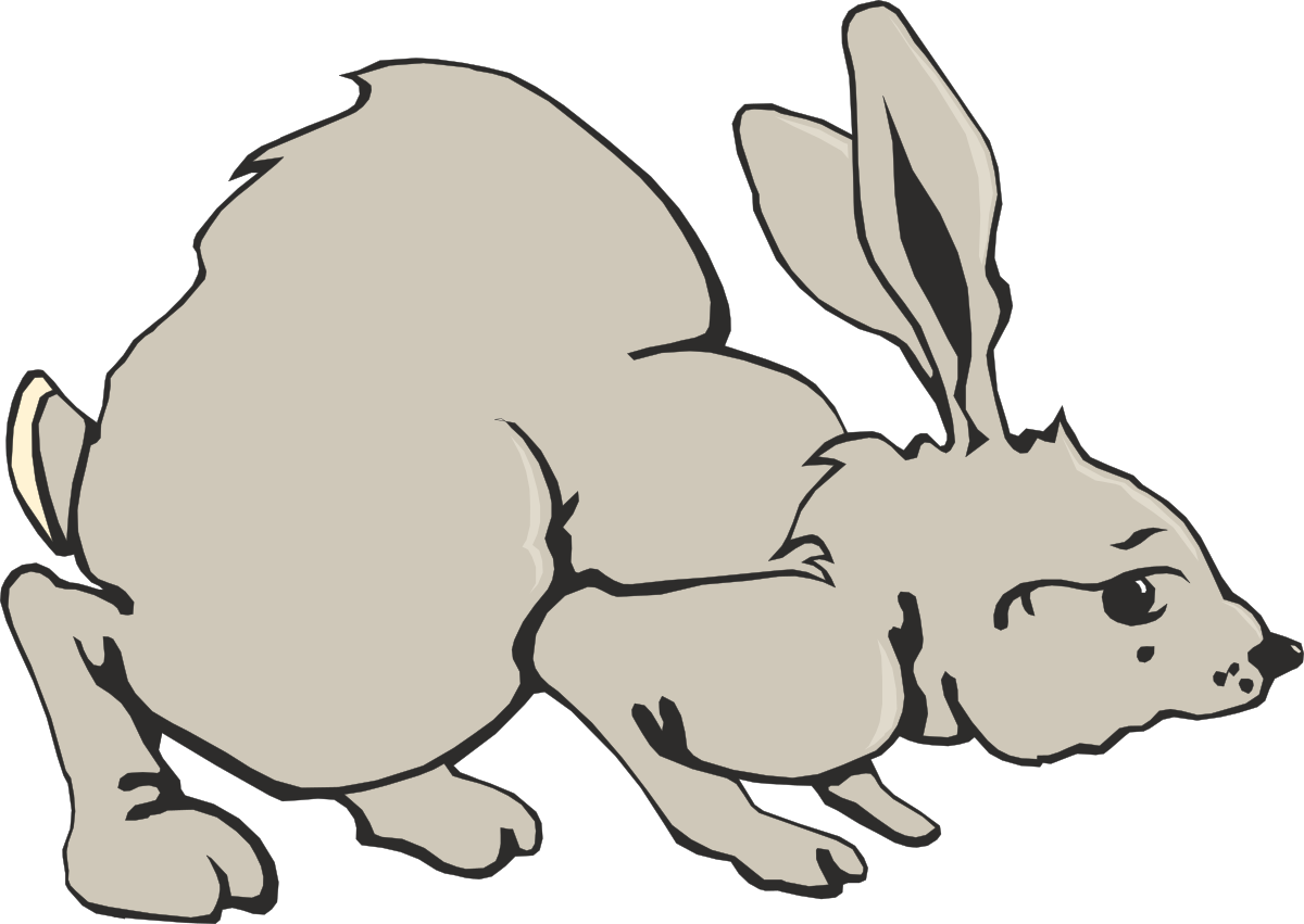 Rabbit Sitting on the Ground Clipart for Creative Projects