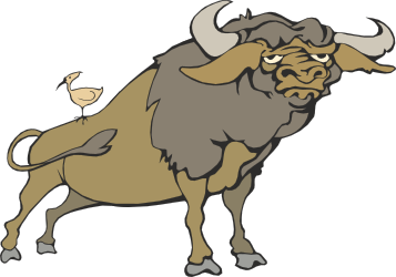 Cartoon Bison with Horns Clipart for Unique Projects