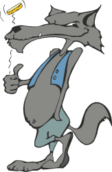 Cartoon Character with Cigarette Clipart - Playful & Quirky Design