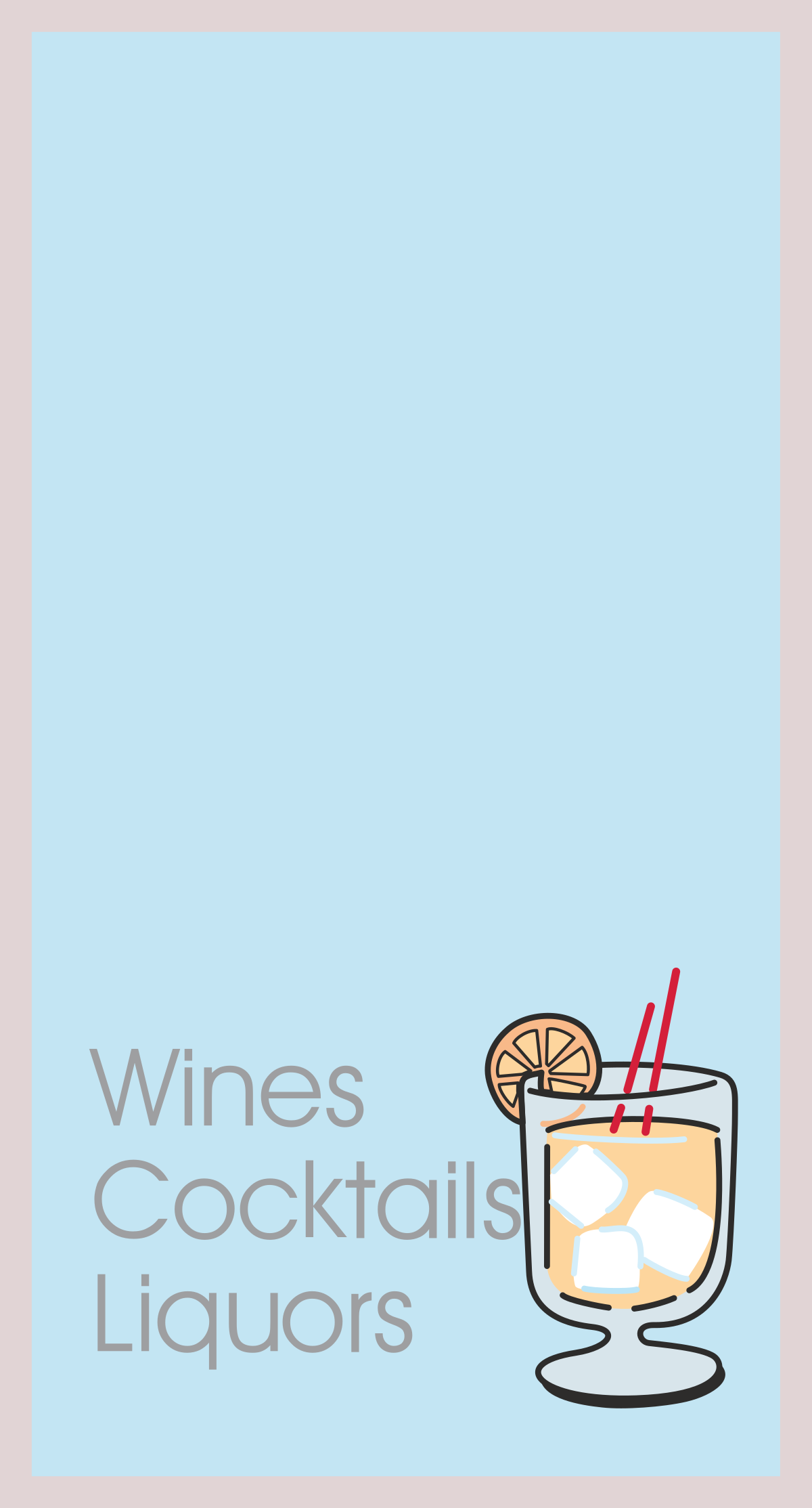 a glass of alcohol with a straw and a straw in it clip art png transparent Borders and Frames for Wine List Designs | Clipart Collection