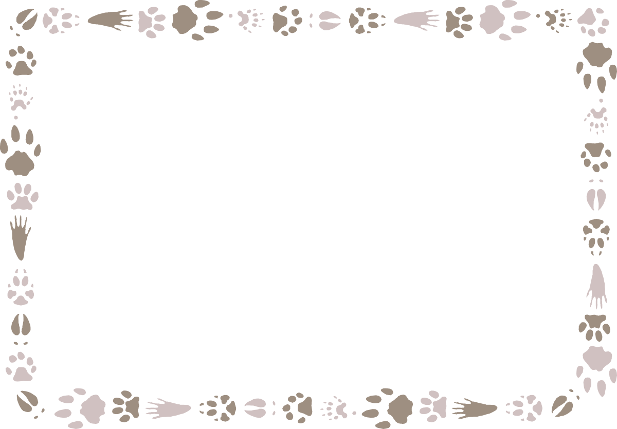 Paw Prints Frame Clipart - Creative Borders & Frames Design