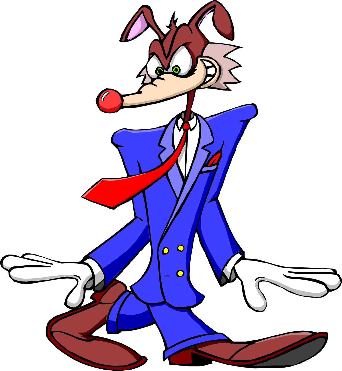 Cartoon Character in Suit and Tie Clipart for Professional Themes