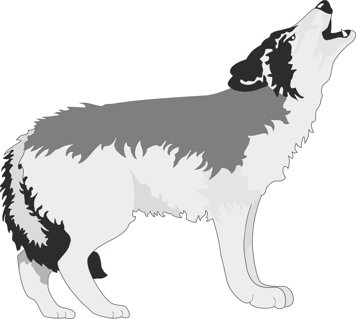 a wolf silhouetted on a black background clip art png transparent Wolf Silhouette on Black Background - Striking Clipart for Your Projects