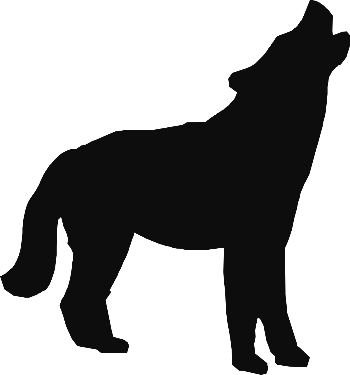 a black and white silhouette of a dog clip art png transparent Dog Silhouette Clipart - Elegant Black and White Design