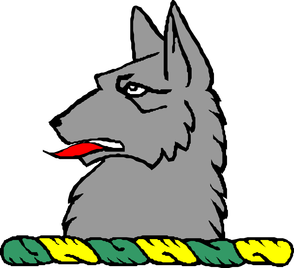 Wolf Clipart with Red Nose and Green Eyes - Unique Animal Graphics