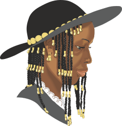 Dreadlocks Beauty: Black Woman Clipart for Creative Projects