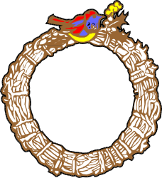 Holiday Wreath with Bird Clipart - Festive Borders and Cheerful Decor