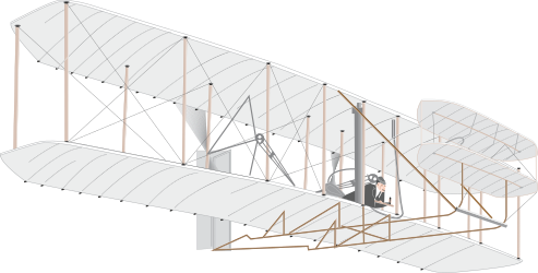 Biplane Model Clipart: Single Engine Vintage Aviation Art