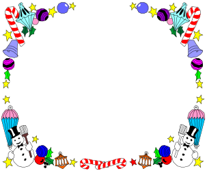 Borders with Festive Candy and Christmas Clipart Frame