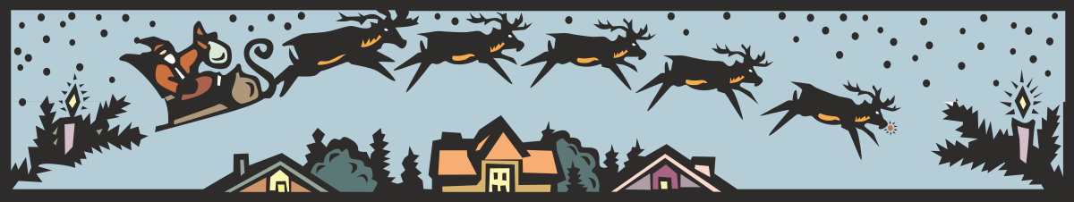 Holiday Borders - Festive Cartoon Cityscape Clipart for Xmas Time