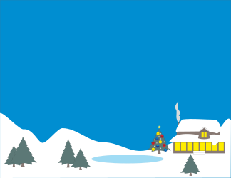 Christmas Holiday Borders Clipart - Cozy Snow-Covered House with Chimney