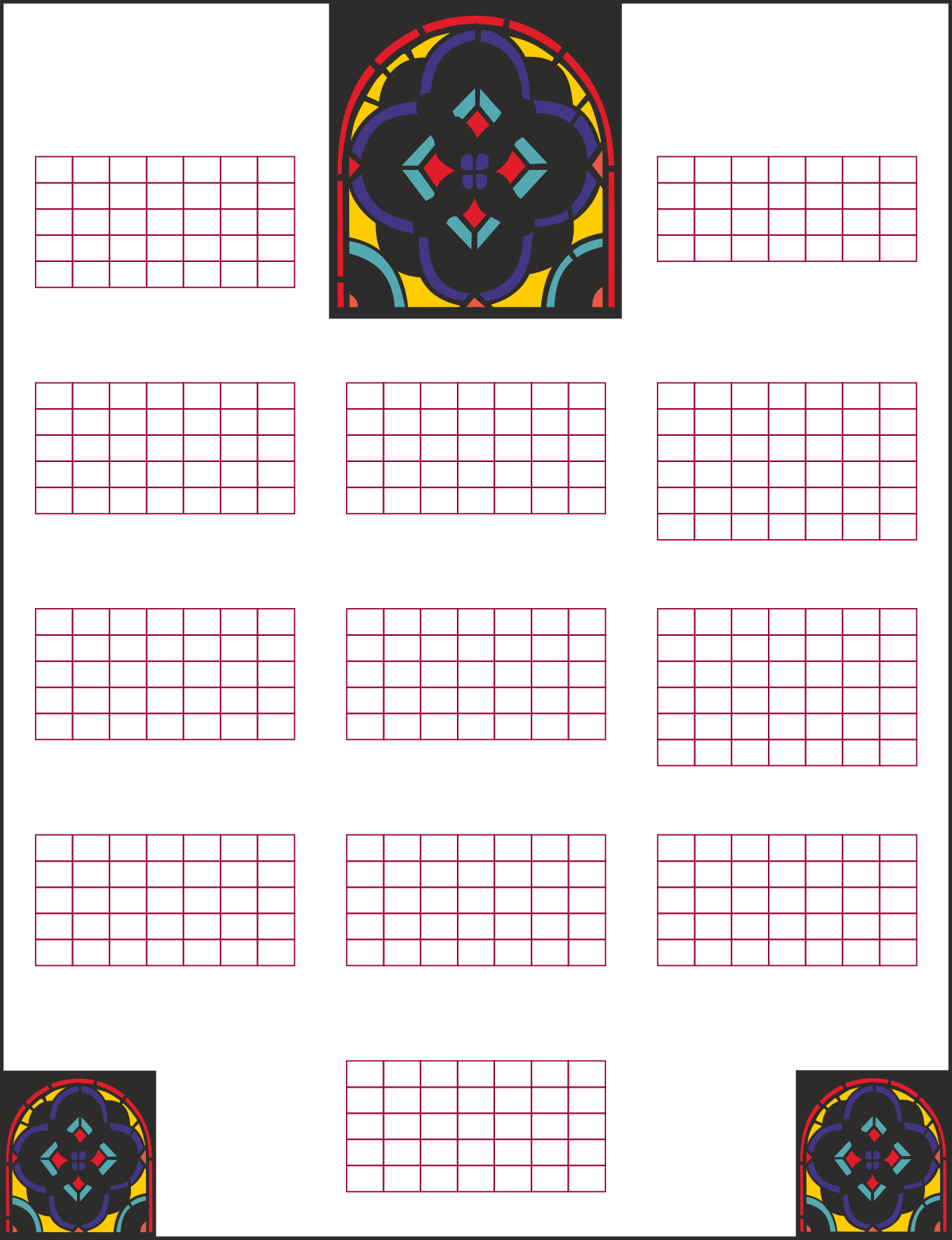 Colorful Pattern on Black Background - Vibrant Clipart Design