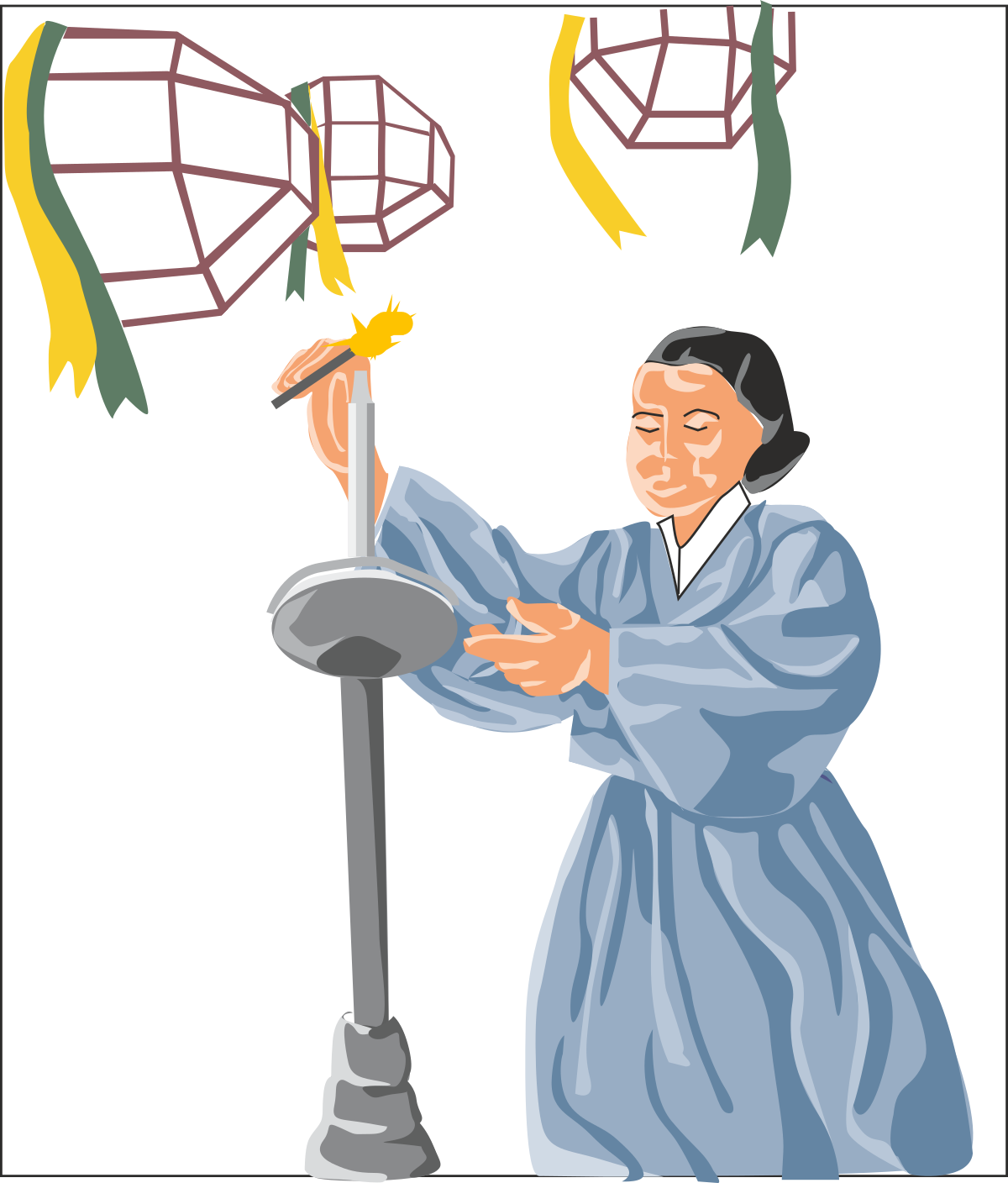 Torch Holding Man in Robe Clipart for Dynamic Illustrations