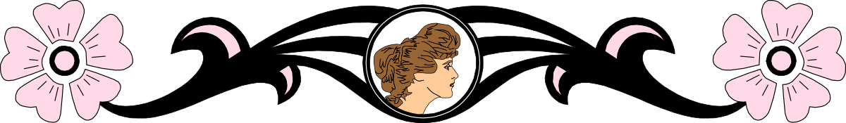 Woman's Face Reflection in Mirror Clipart - Artistic Borders and Bars