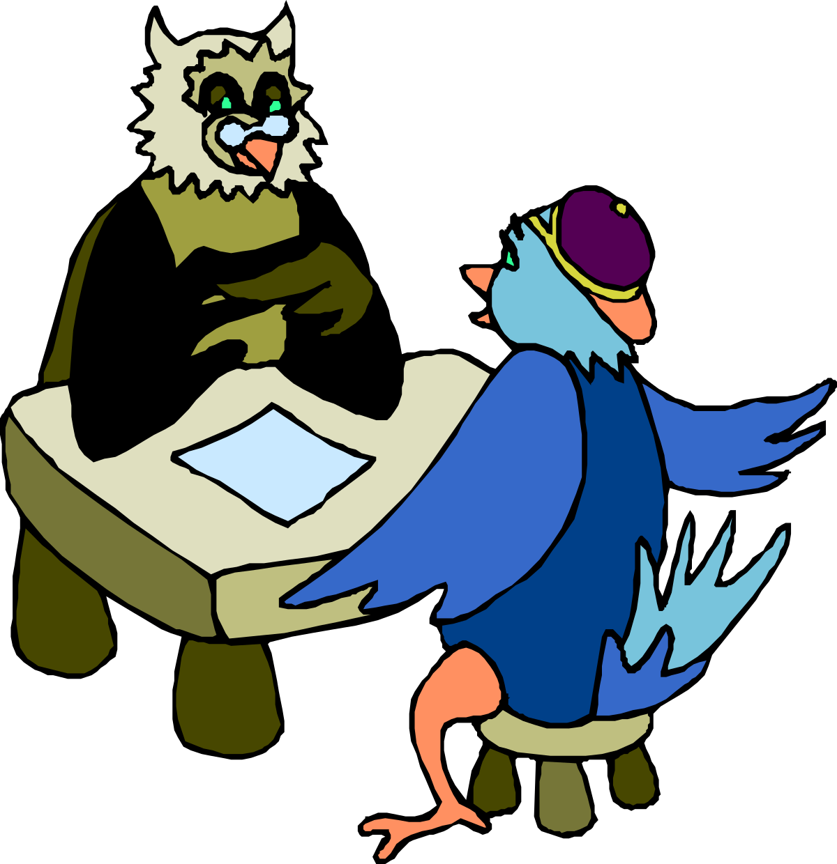 Birds on a Table Clipart: Charming Feathered Friends for Your Projects