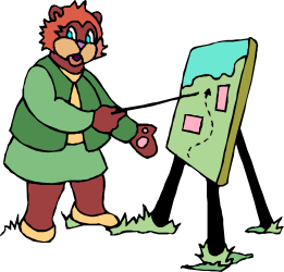 Cartoon Bear Exploring a Map - Whimsical Clipart Adventure