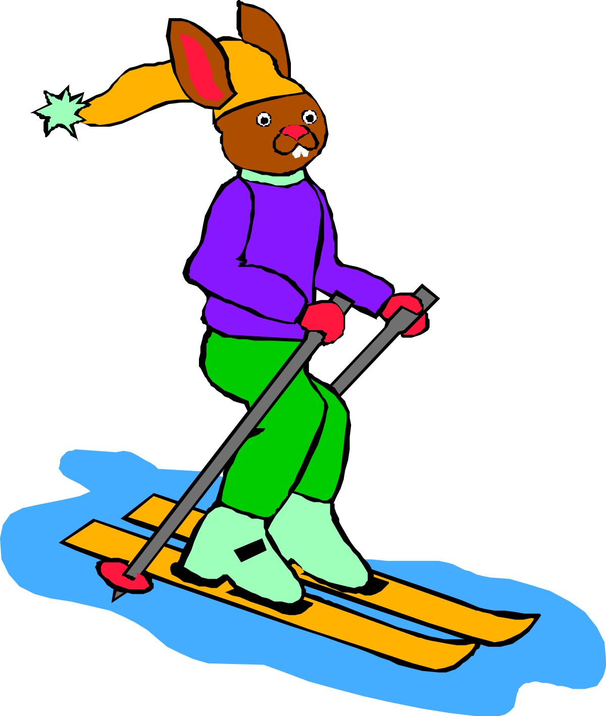 Cartoon Dog Riding Snowboard Clipart for Fun Winter Scenes