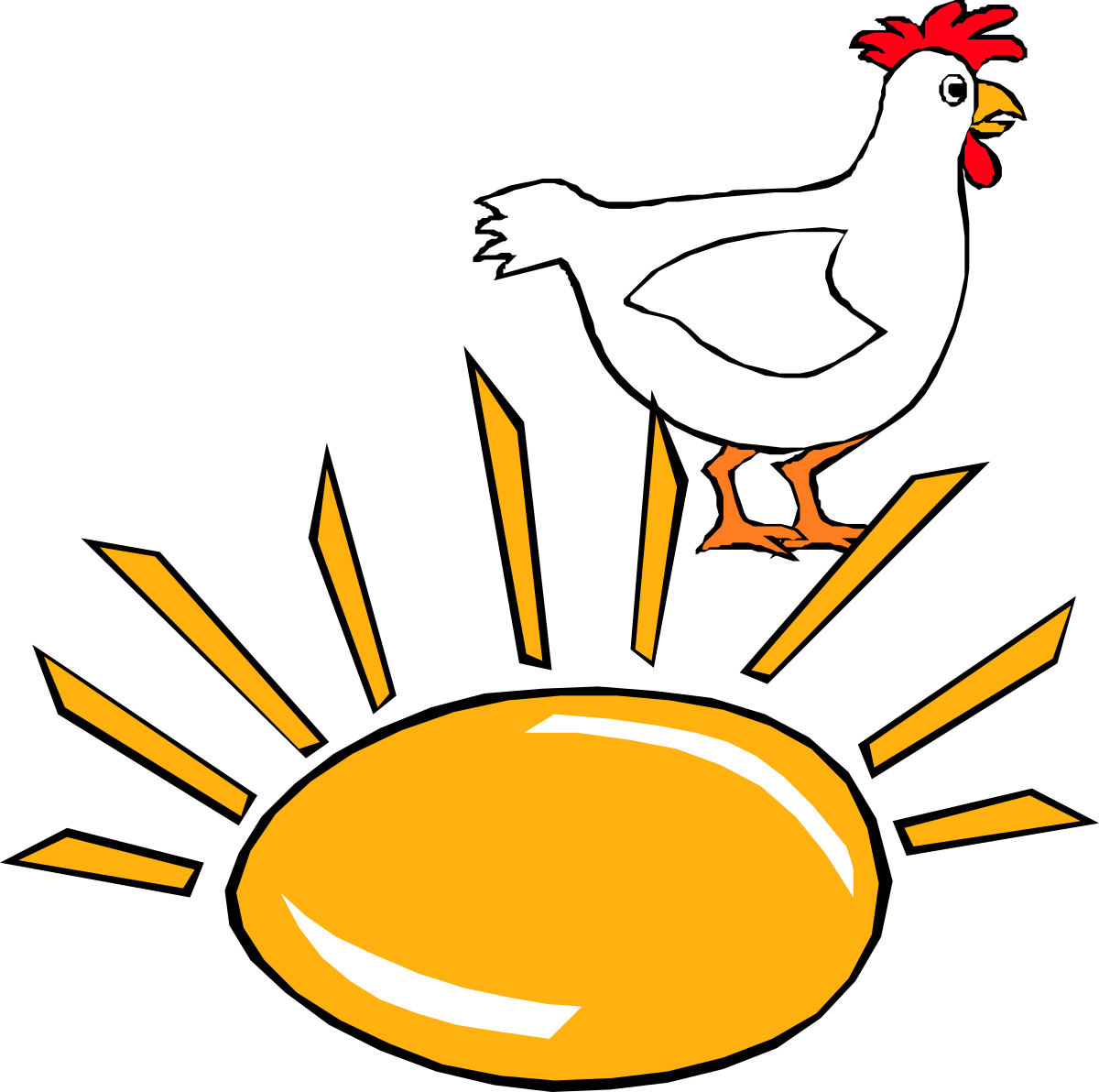 Chicken Standing on Sun Clipart: Vibrant and Eye-Catching Illustrations