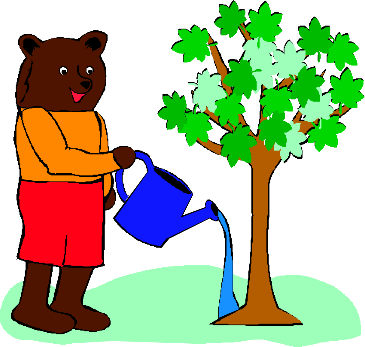 a bear watering water from a tree clip art png transparent Bear Watering from a Tree - Charming Clipart for Nature Lovers