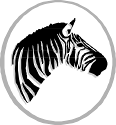 Zebra Head Clipart in a Circle - Vibrant Animal Illustration