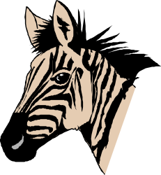 Zebra Head Clipart - Black and White Illustration