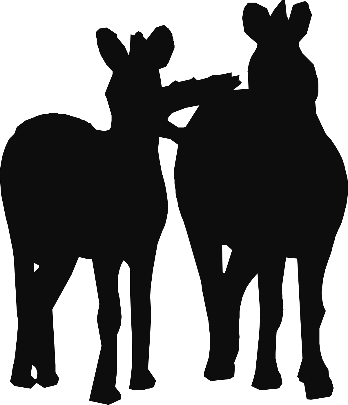a silhouette of two horses clip art png transparent Horse Silhouettes: Captivating Equine Designs for Your Projects