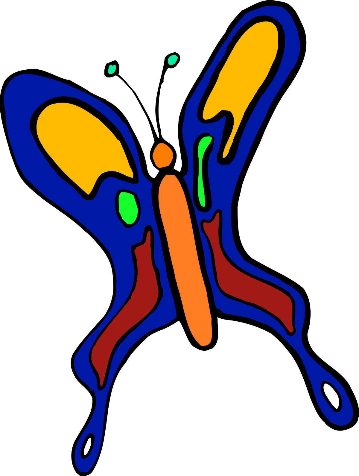 Butterfly Clipart with Two Elaborate Wings