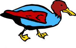 Vibrant Bird Clipart: Red Beak and Blue Plumage Illustration