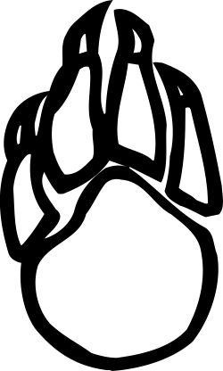Black and White Paw Print Clipart - Stylish Animal Footprint Graphic
