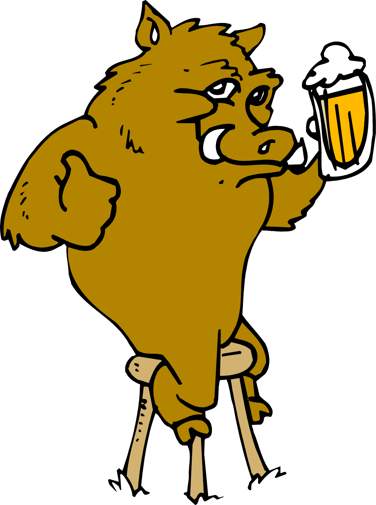 Cartoon Pig Drinking Beer - Fun Clipart for Celebrations