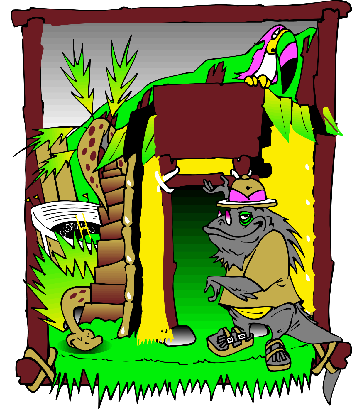 a cartoon of a dog and a cat in a cave clip art png transparent Dog and Cat Cartoon in Cave Clipart - Fun and Whimsical Scenes
