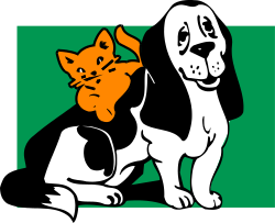 Dog and Cat Sitting Together - Charming Clipart for Your Projects