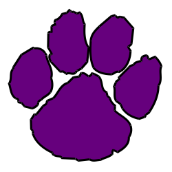 Purple Paw Print Clipart on Black Background - Ideal for Pet Themes