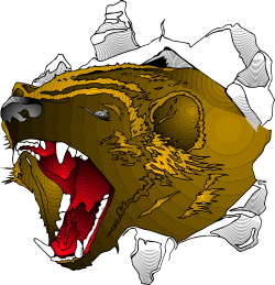 Bear with Open Mouth Clipart - Playful Wildlife Illustration